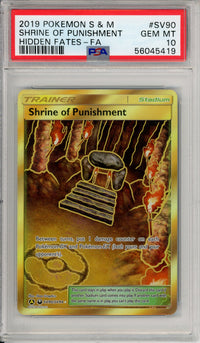 Pokemon Graded: Shrine of Punishment SV29/SV94 Hidden Fates (2019) Gold Full Art PSA 10