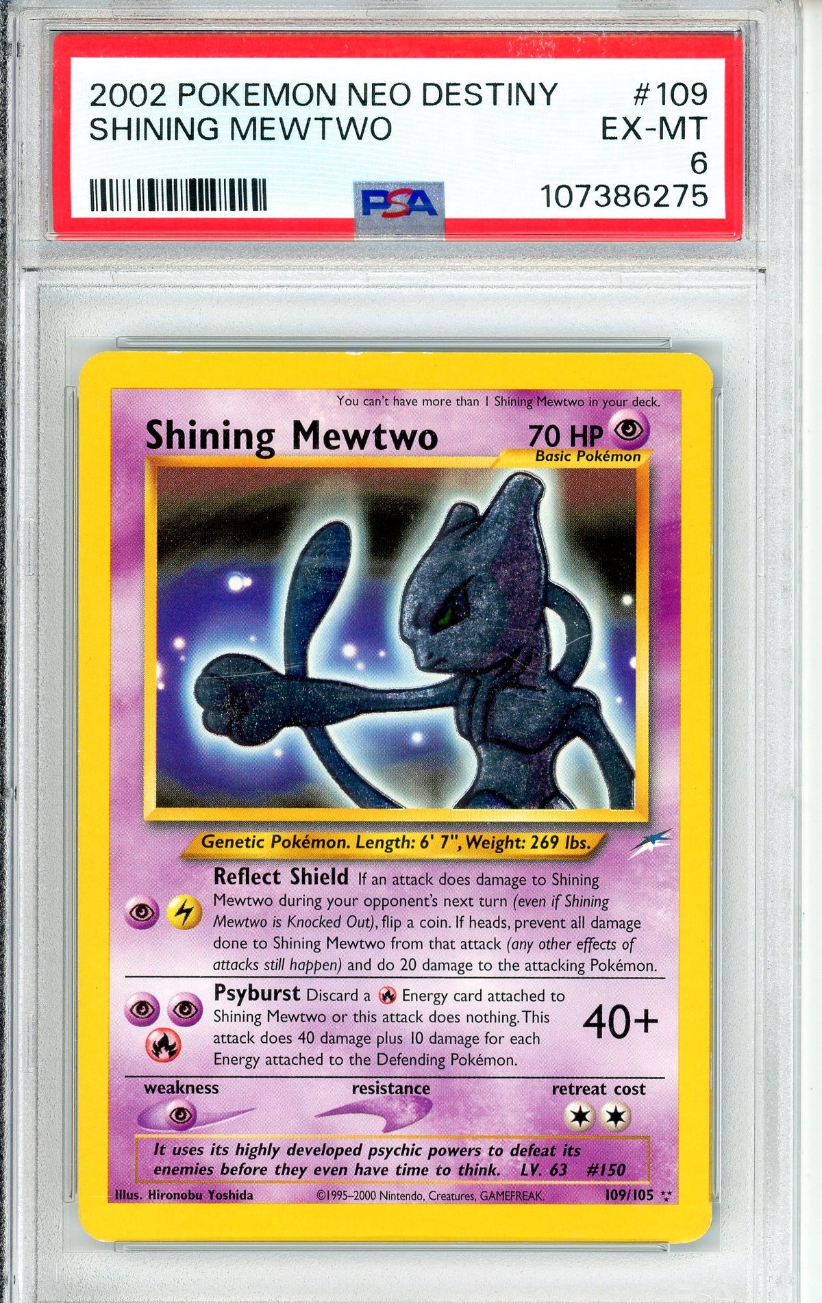 Pokemon Graded: Shining Mewtwo PSA 6