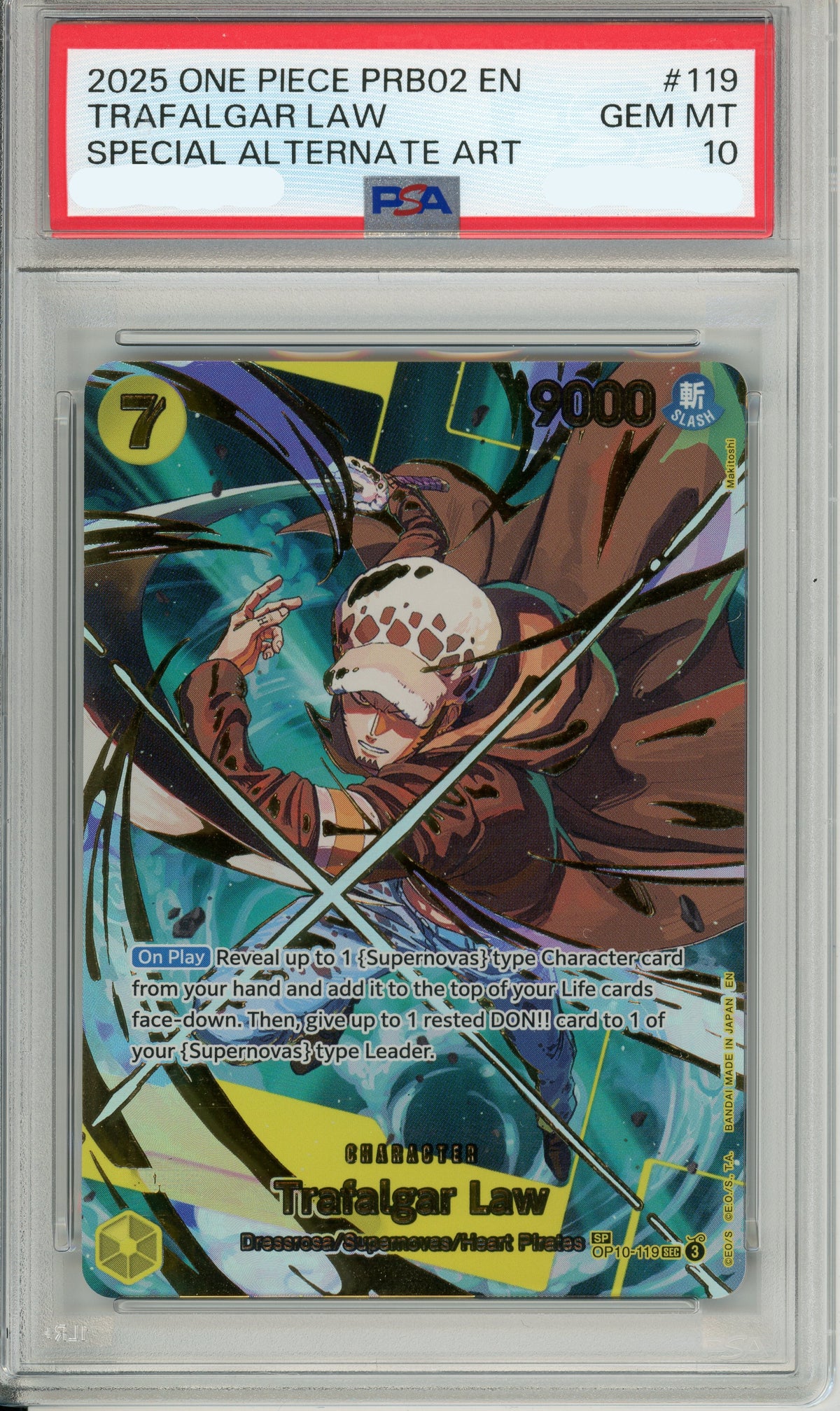 One Piece Graded: Trafalgar Law Special Alternate Art #119 PSA 10