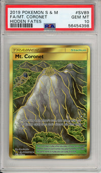 Pokemon Graded: Mt.Coronet SV89/SV94 Hidden Fates (2019) Gold Full Art PSA 10