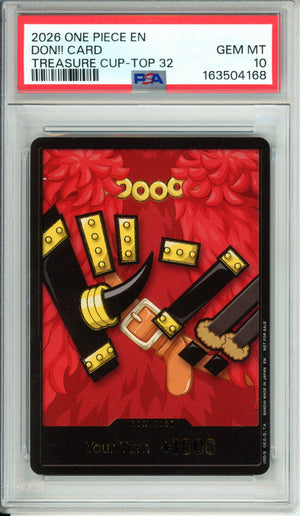 One Piece Graded: Don!! Card Elpaph Luffy Treasure Cup Top 32 PSA 10