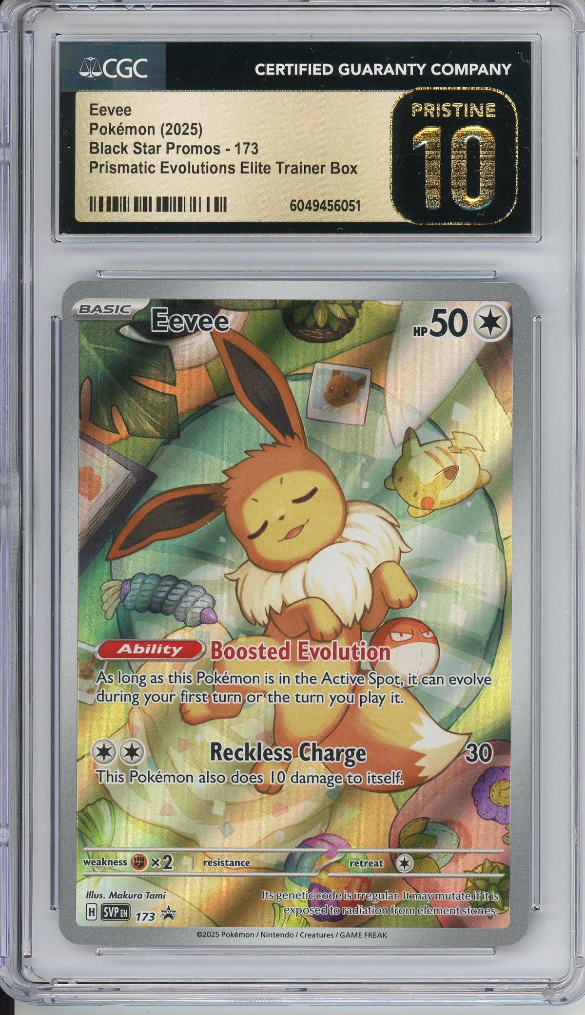 Pokemon Graded: Eevee #173 Prismatic Evolutions ETB Promo (2025) Holo CGC Pristine 10
