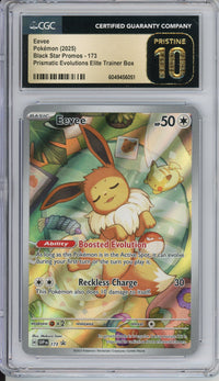 Pokemon Graded: Eevee #173 Prismatic Evolutions ETB Promo (2025) Holo CGC Pristine 10