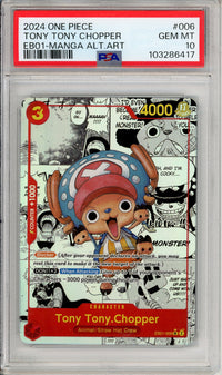 One Piece Graded: Tony Tony Chopper EB01-006 Manga Alt Art PSA 10