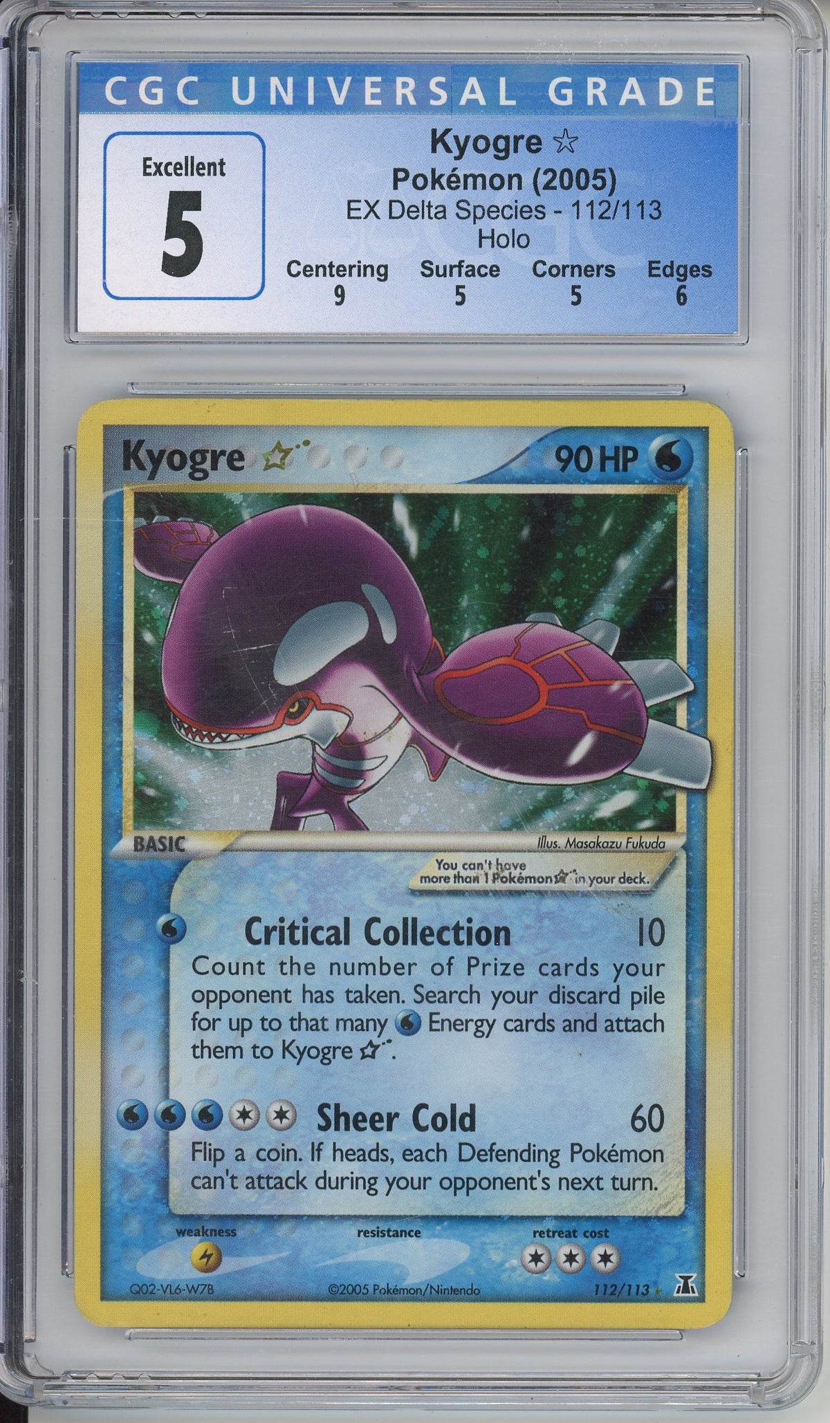 Pokemon Graded: Kyogre Gold Star CGC 5