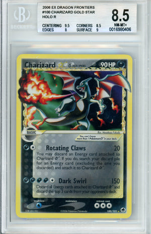 Pokemon Graded: Charizard Gold Star #100 EX Dragon Frontiers (2006) Beckett 8.5
