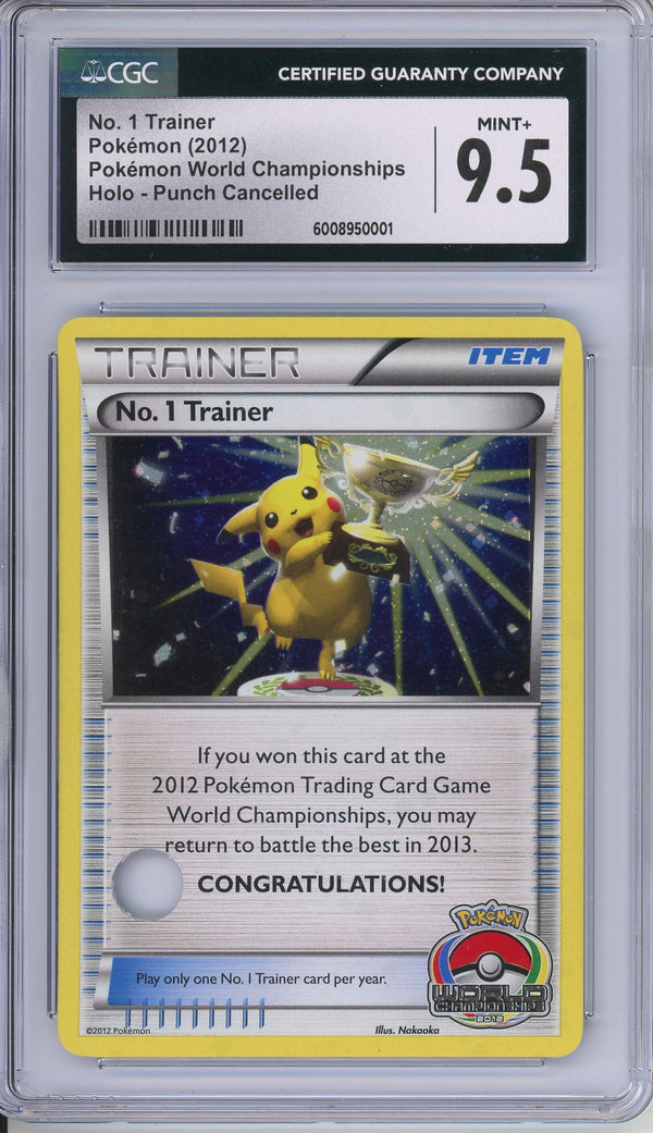 Pokemon Graded: FULL SET World Championships 2012 Trainer No. 1, 2, & 3 Holo Punch Cancelled CGC Graded