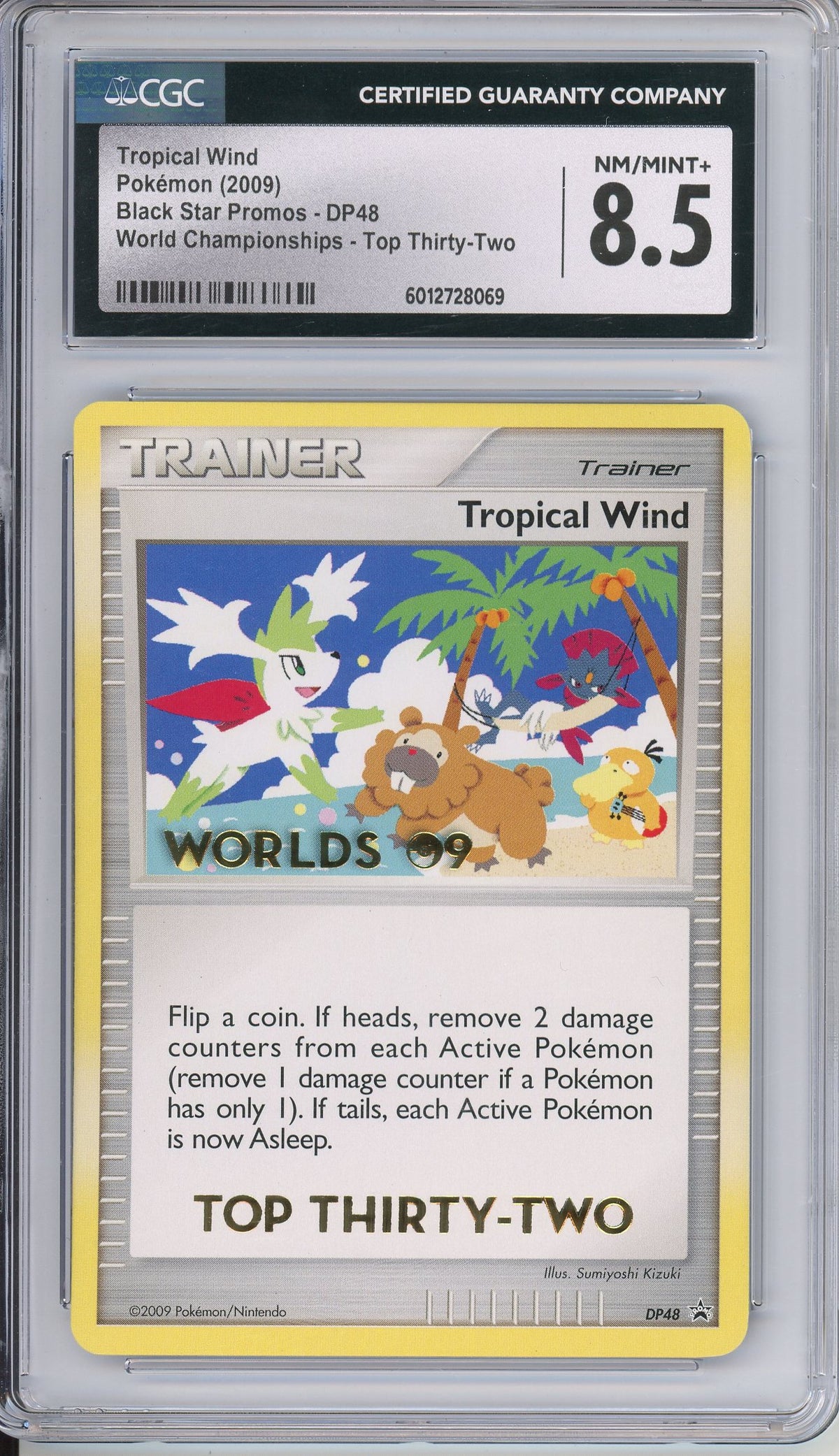 Pokemon Graded: Tropical Wind #DP48 Black Star Promo World Championships 2009 Top Thirty-Two CGC 8.5