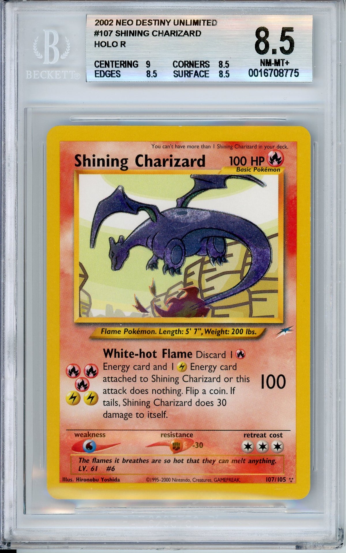 Pokemon Graded: Shining Charizard Beckett 8.5