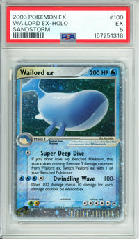 Pokemon Graded: Wailord EX 100/100 Sandstorm (2003) Holo PSA 5