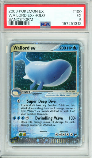 Pokemon Graded: Wailord EX 100/100 Sandstorm (2003) Holo PSA 5