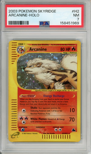 Pokemon Graded: Arcanine H2/H32 Skyridge (2003) Holo PSA 7