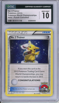 Pokemon Graded: FULL SET World Championships 2012 Trainer No. 1, 2, & 3 Holo Punch Cancelled CGC Graded