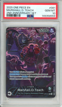 One Piece Graded: Marshall D. Teach OP09-081 2nd Anniversary Set PSA 10
