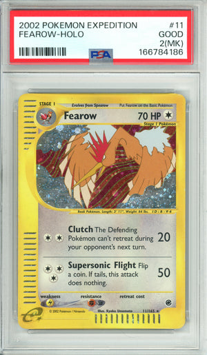 Pokemon Graded: Fearow 11/165 Expedition (2002) Holo PSA 2