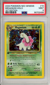 Pokemon Graded: Meganium 1st Edition 10/111 Neo Genesis (2000) Holo PSA 9