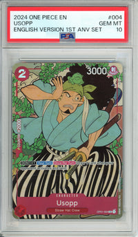 One Piece Graded: Usopp OP01-004 1st Anniversary Set (2024) PSA 10