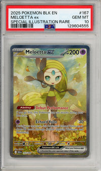 Pokemon Graded: Meloetta ex 167/86 Black Bolt (2025) SIR Holo PSA 10