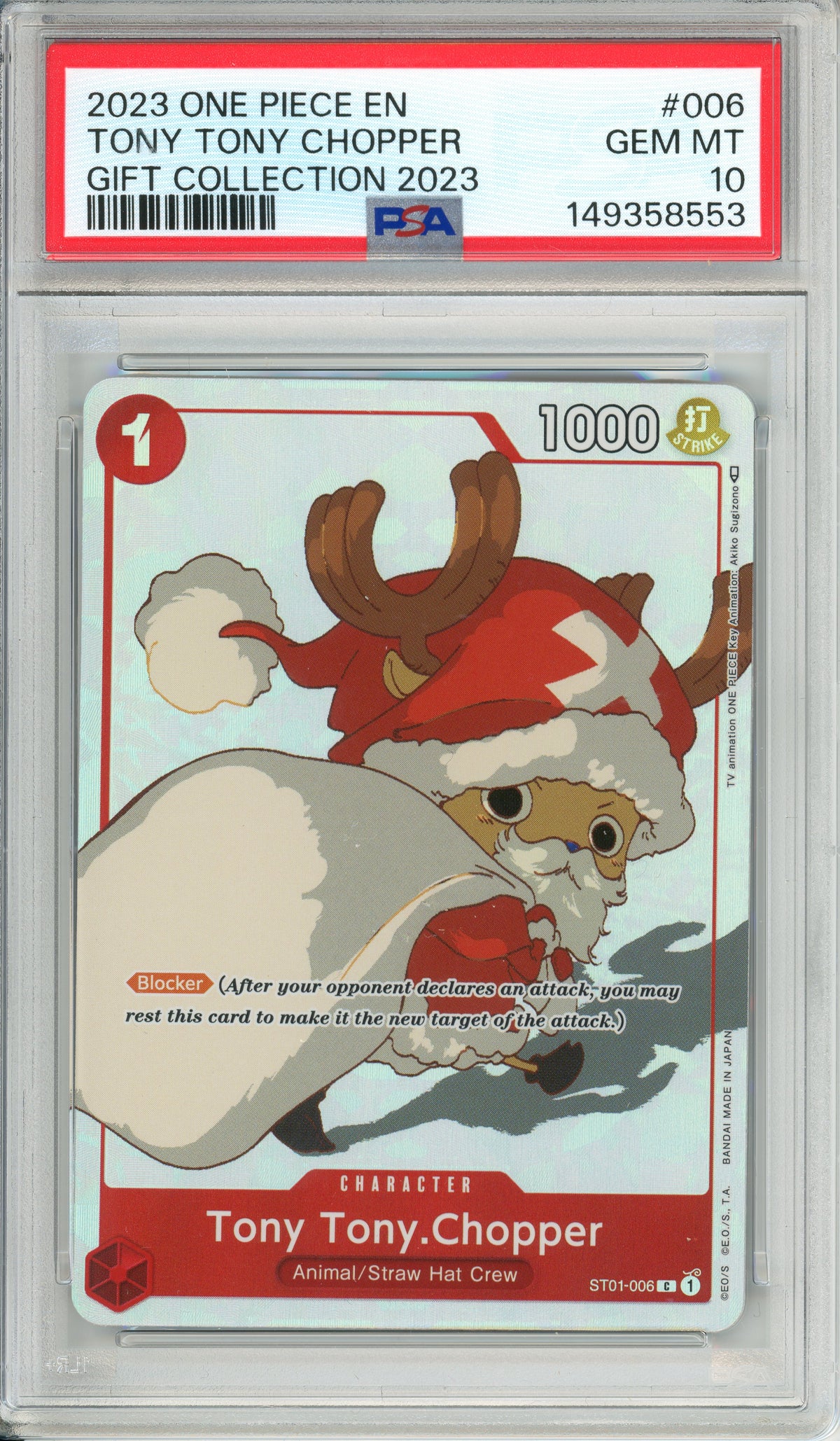 Pokemon Graded: Tony Tony Chopper ST01-006 Gift Collection 2023 PSA 10