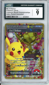 Pokemon Graded: No.1 Trainer World Championships 2014 Punch Cancelled Holo CGC 9