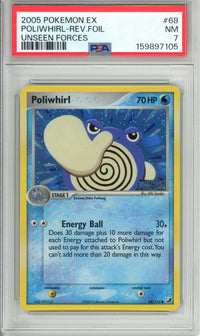 Pokemon Graded: Poliwhirl 68/225 Unseen Forces (2005) Reverse Foil PSA 7