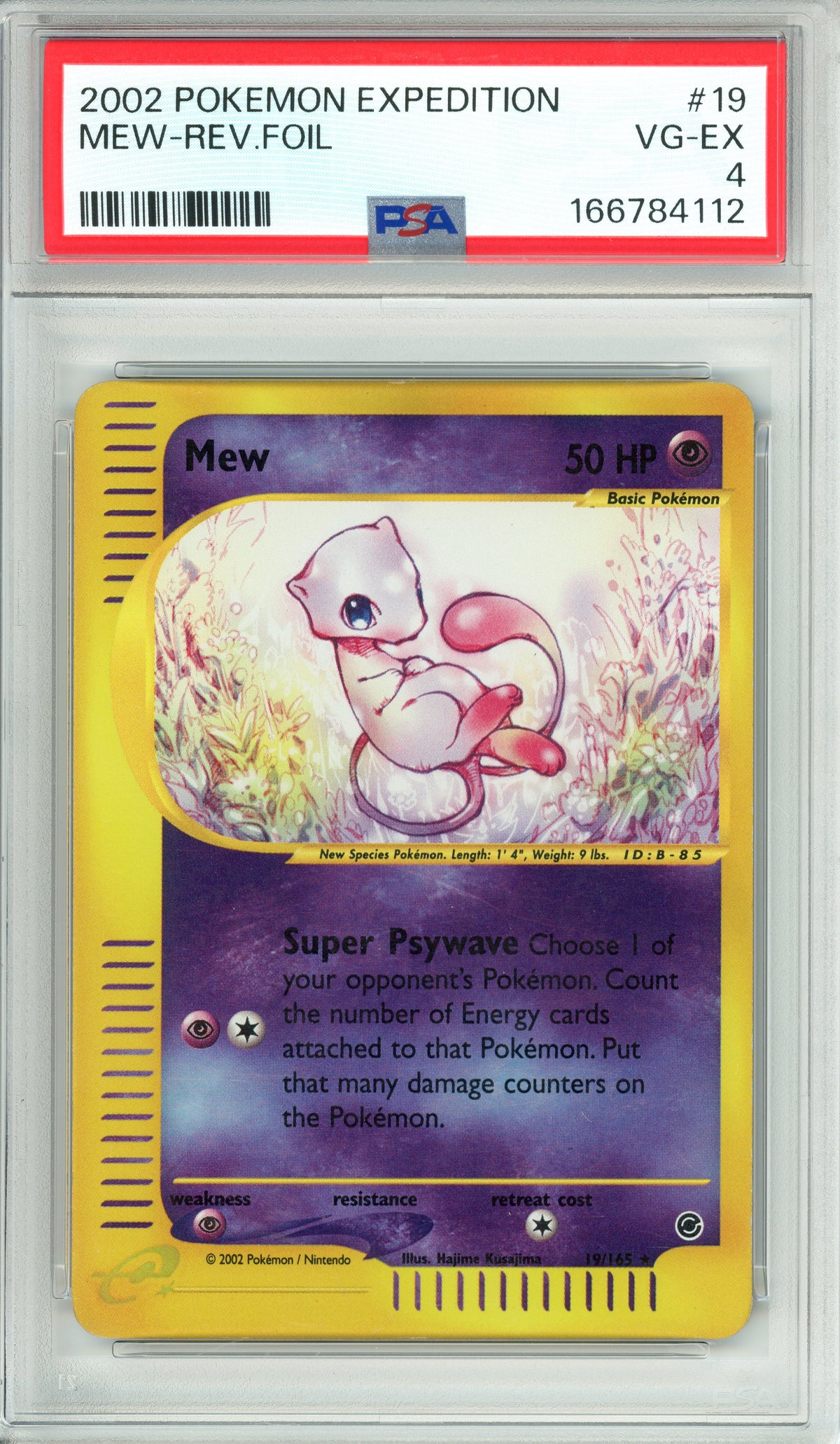 Pokemon Graded: Mew 19/165 Expedition (2002) Reverse Foil PSA 4