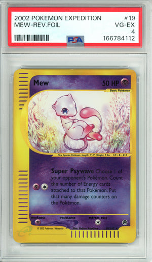 Pokemon Graded: Mew 19/165 Expedition (2002) Reverse Foil PSA 4