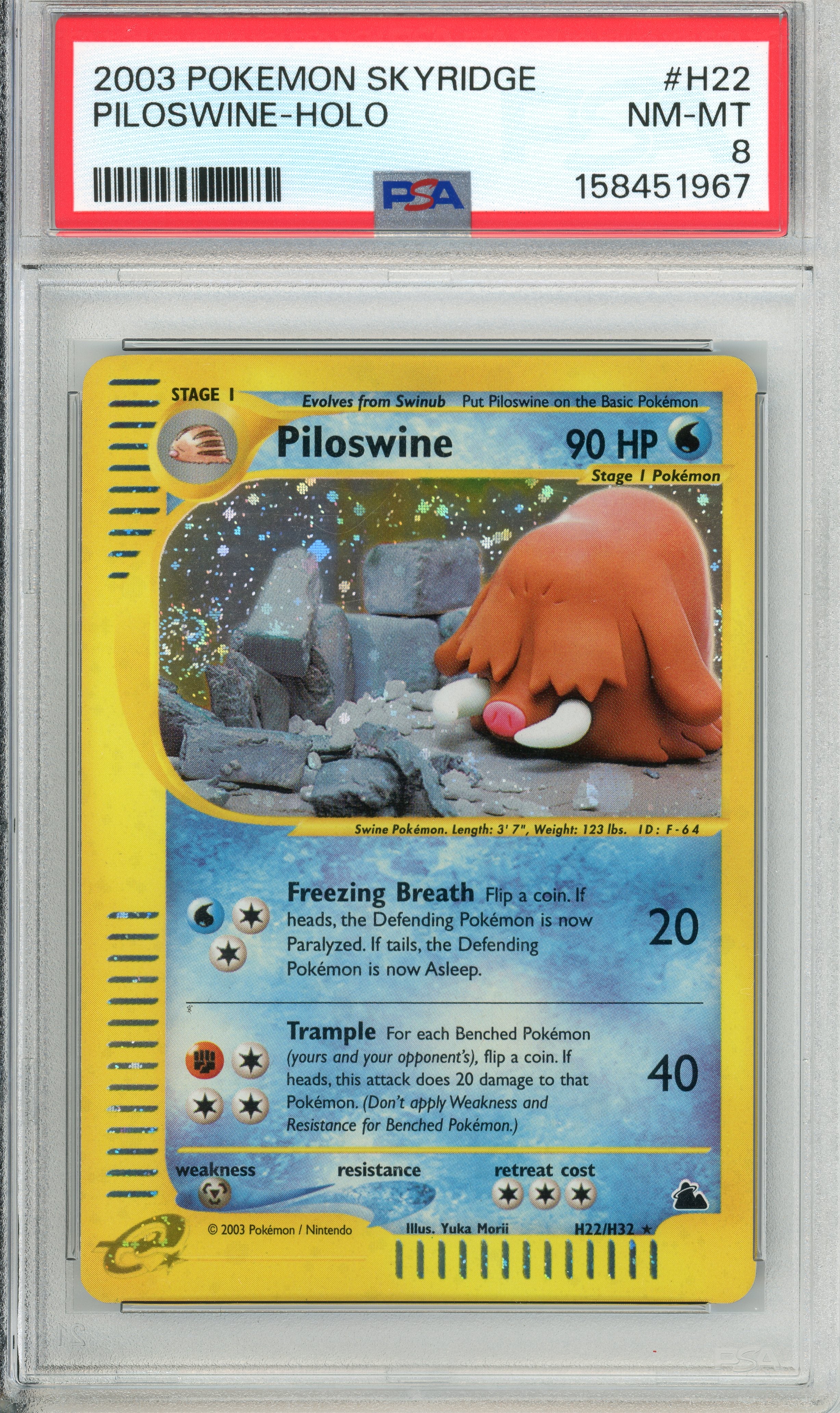 Pokemon Single: Poloswine H22/H32 Skyridge (2003) Holo PSA 8