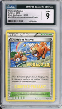 Pokemon Graded: Champions Festival #BW95 Black Star Promo World Championships 2013 Quarter-Finalists CGC 9