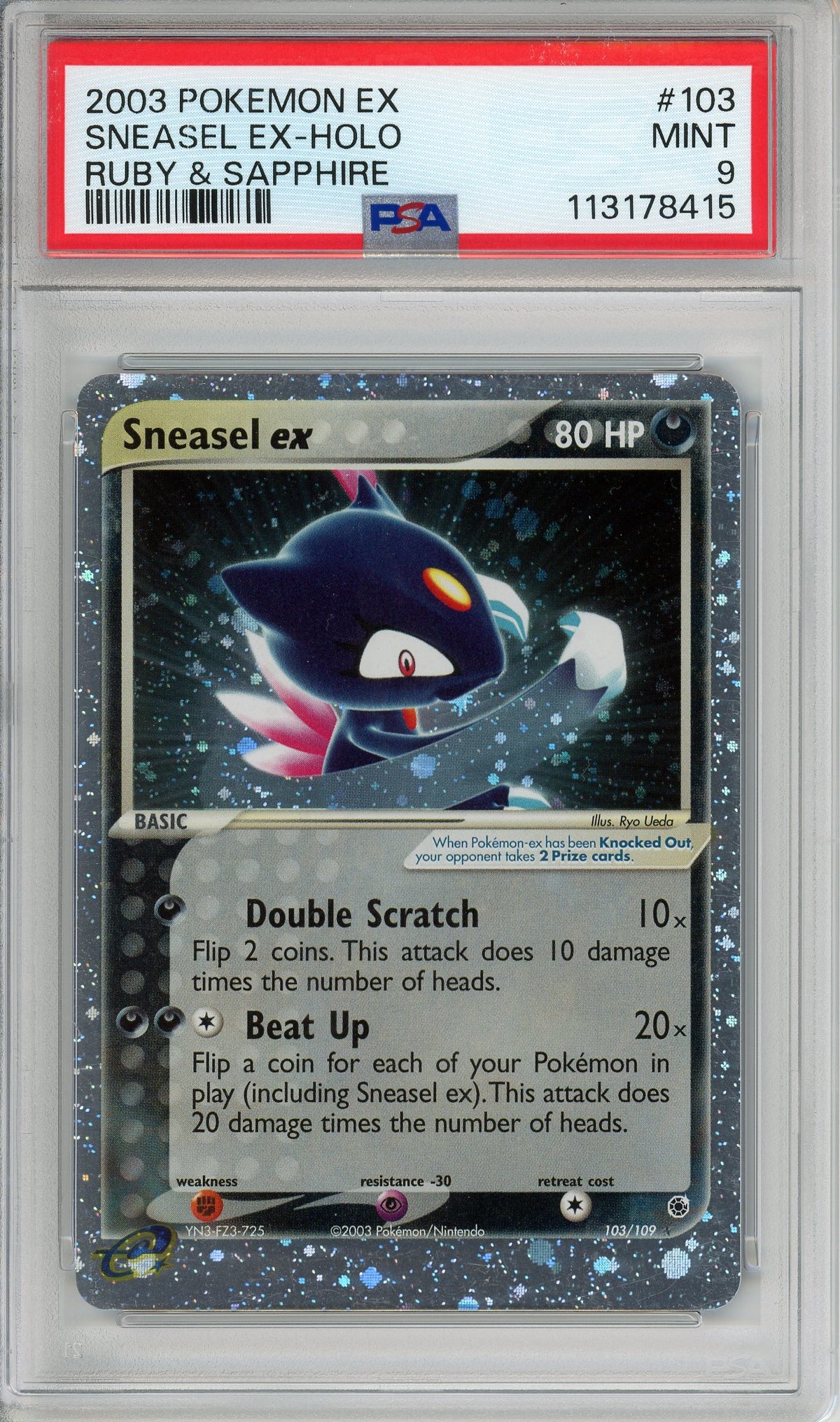 Pokemon Graded: Sneasel ex PSA 9