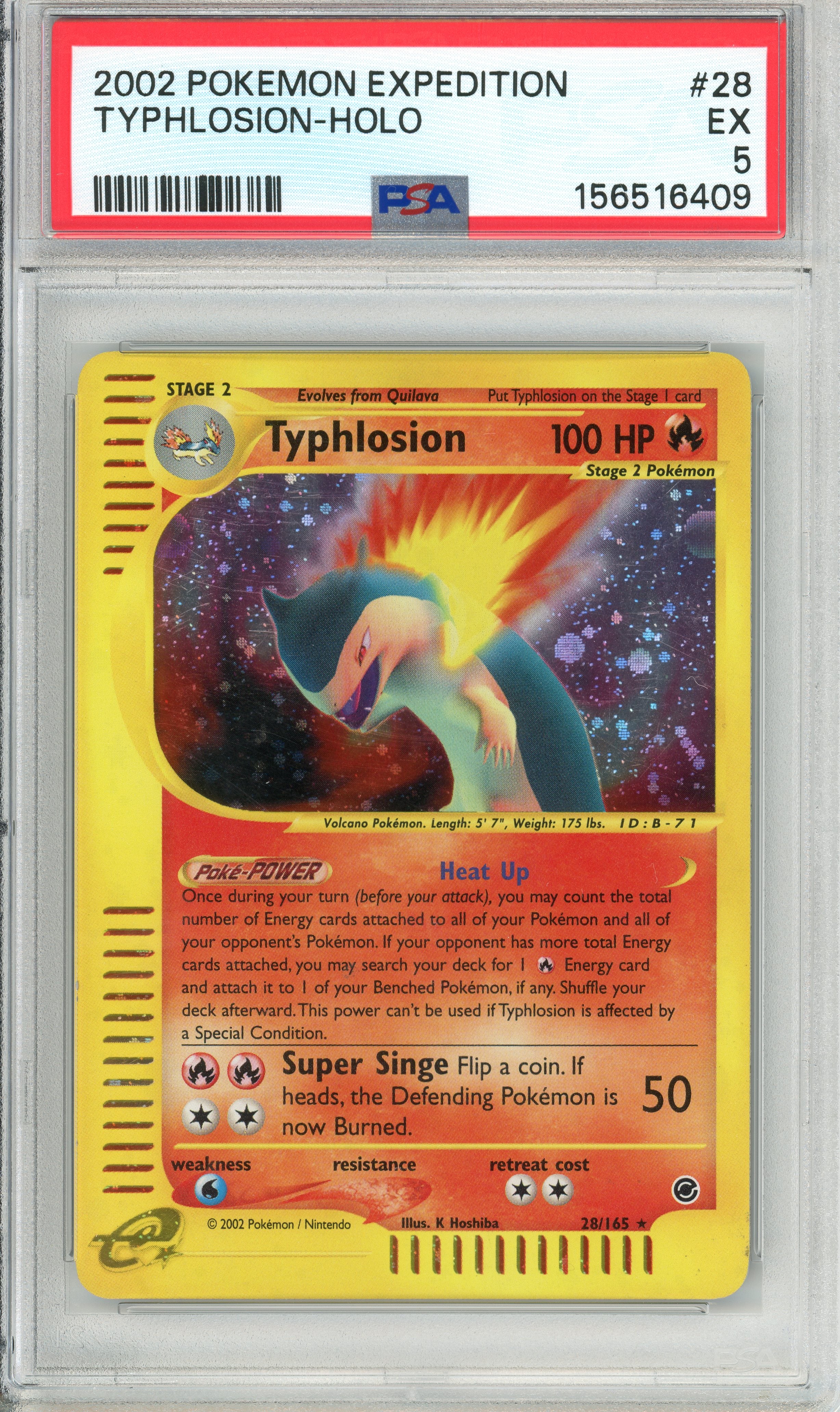 Pokemon Graded: Typhlosion 28/165 Expedition (2002) Holo PSA 5