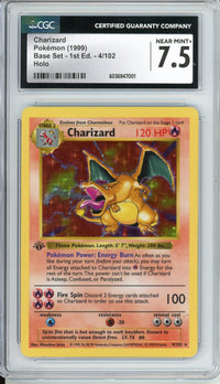 Pokemon Graded: Charizard 1st Edition 4/102 Base Set (1999) Holo CGC 7.5