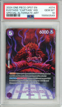 One Piece Graded: Eustass "Captain" Kid OP05-074 Special Alternate Art PSA 10