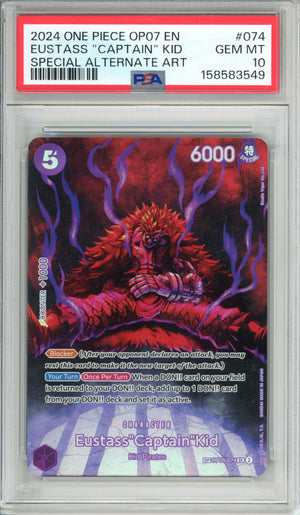 One Piece Graded: Eustass "Captain" Kid OP05-074 Special Alternate Art PSA 10