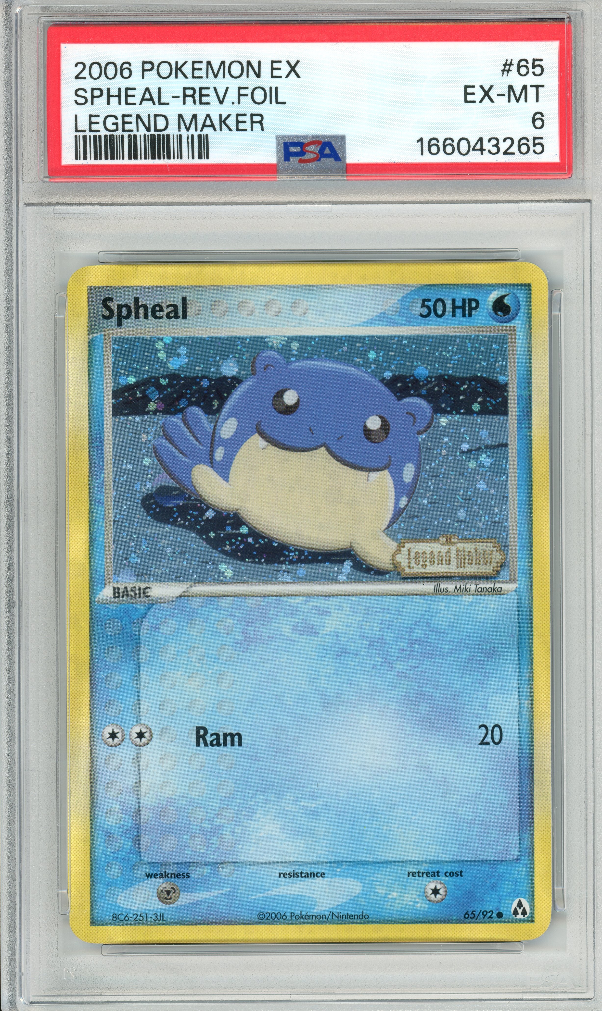 Pokemon Graded: Spheal 65/92 Legend Marker (2006) Reverse Foil PSA