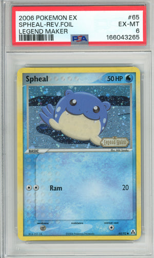 Pokemon Graded: Spheal 65/92 Legend Marker (2006) Reverse Foil PSA 6