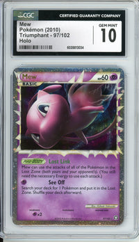 Pokemon Graded: Mew 97/102 Triumphant (2010) Holo CGC 10