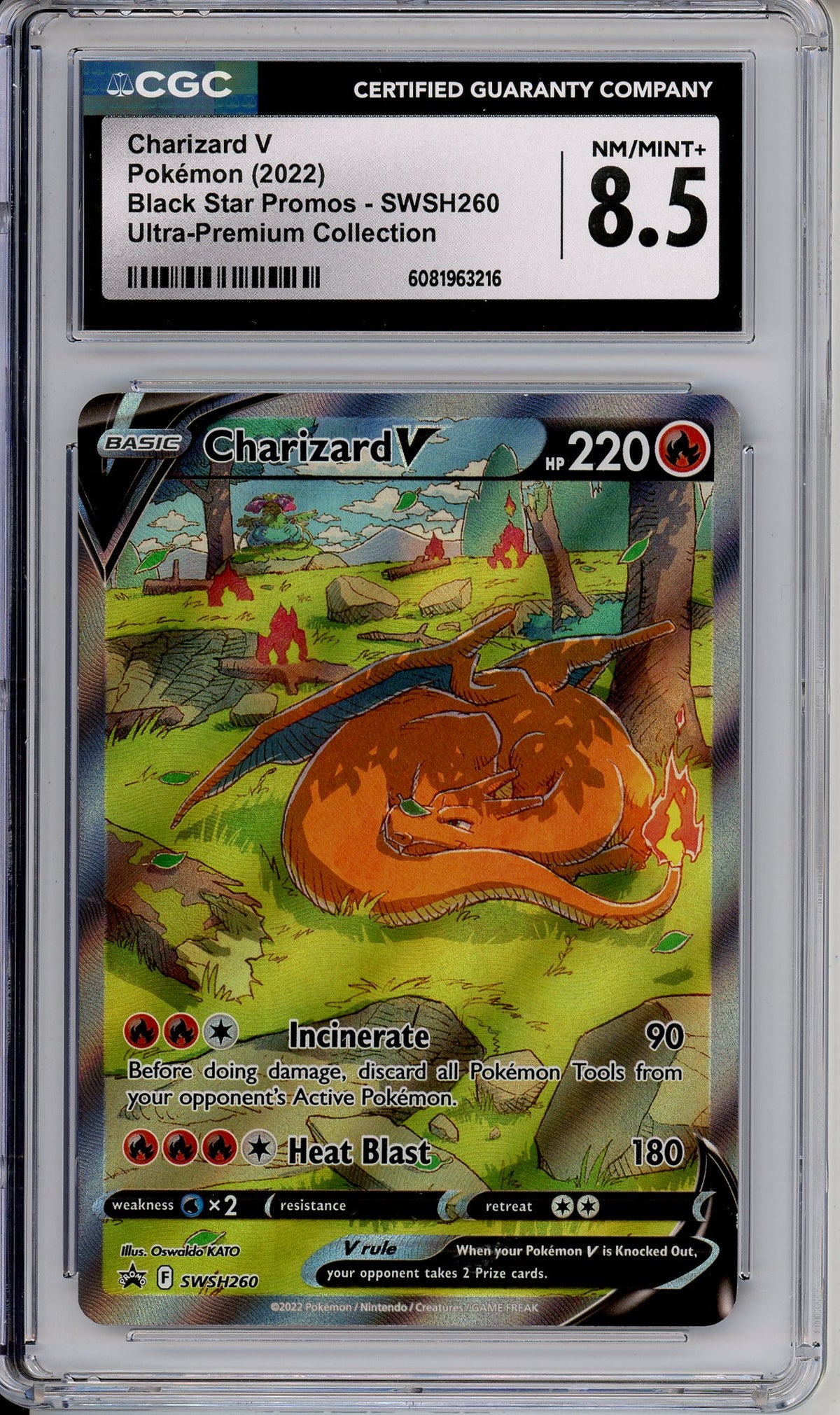 Pokemon Graded: Charizard V #SWSH260 UPC Promo (2022) Holo CGC 8.5