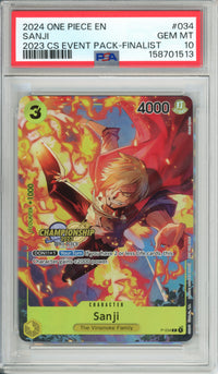 One Piece Graded: Sanji P-034 CS Event Pack Finalist (2024) PSA 10