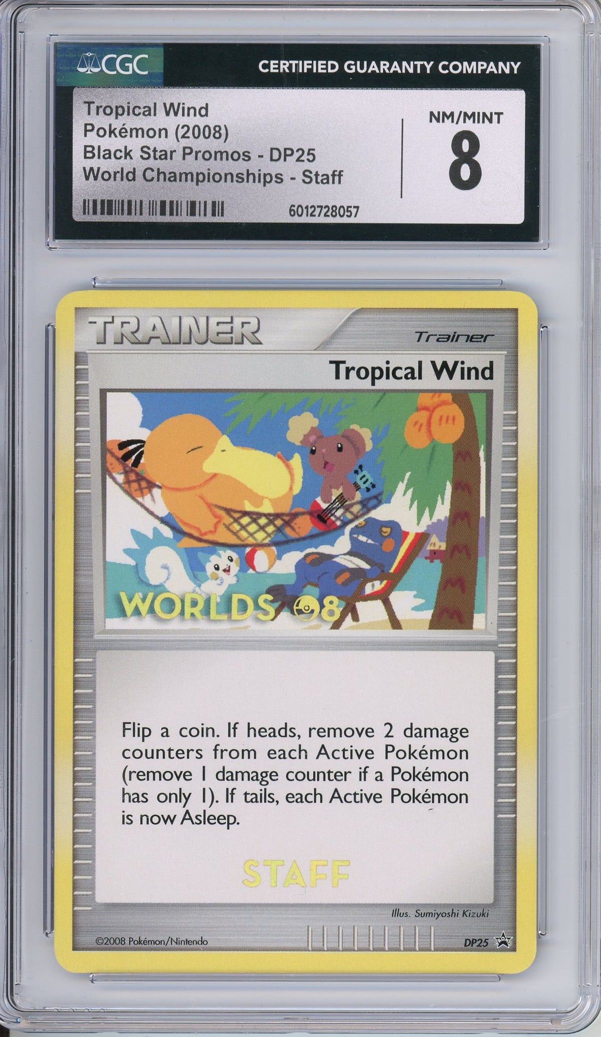 Pokemon Graded: Tropical Wind #DP25 Black Star STAFF Promo World Championships 2008 CGC 8