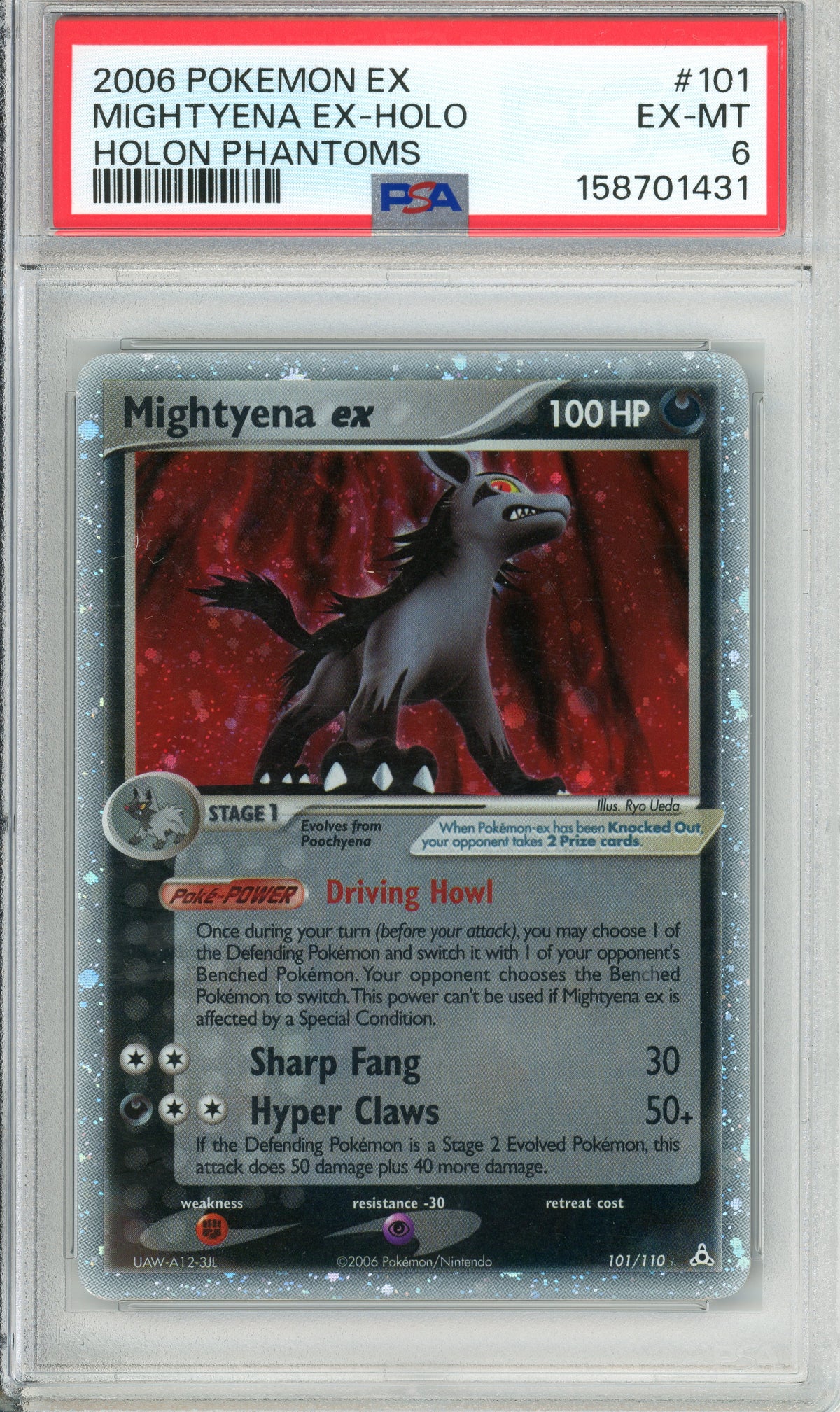 Pokemon Graded: Mightyena ex 101/110 Holon Phantoms (2006) Holo PSA 6