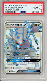 Pokemon Graded: Golisopod GX SV48/SV94 Hidden Fates (2019) Full Art PSA 10