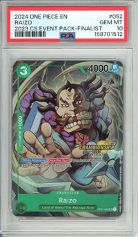 One Piece Graded: Raizo OP01-052 Event Pack Finalist (2024) PSA 10