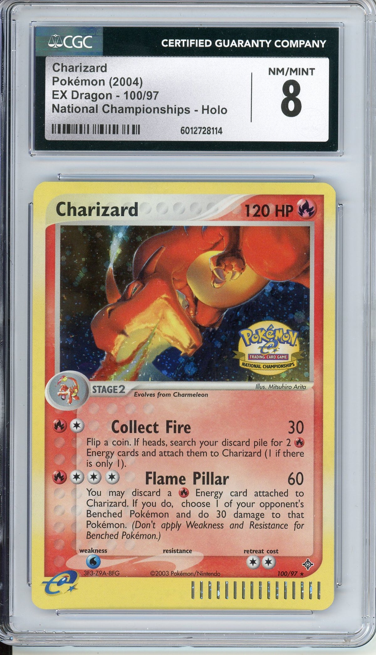Pokemon Graded: Charizard 100/97 EX Dragon National Championships (2004) Holo CGC 8