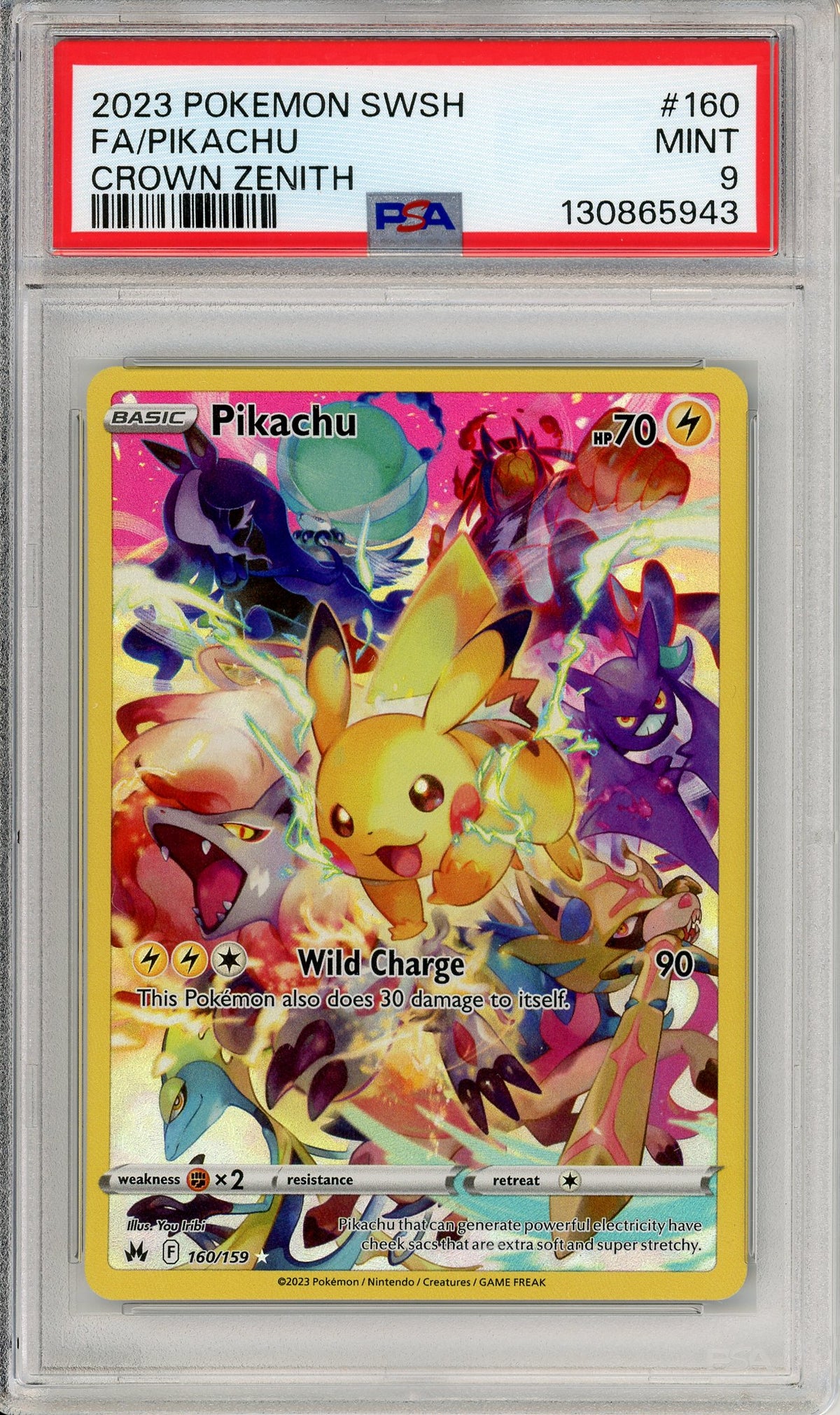 Pokemon Graded: Pikachu 160/159 Crown Zenith (2023) Full Art Holo PSA 9