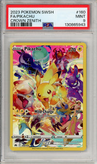 Pokemon Graded: Pikachu 160/159 Crown Zenith (2023) Full Art Holo PSA 9