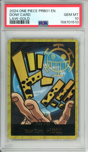 One Piece Graded: Don!! Card Law Gold PRB01 (2024) PSA 10