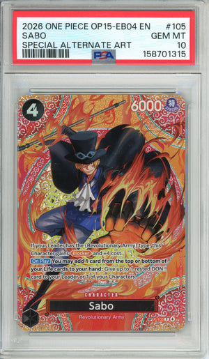 One Piece Graded: Sabo P-105 Special Alternate Art (2026) PSA 10