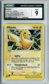 Pokemon Graded: Pikachu #12 EX Series Collector's Tin Promo (2003) CGC 9