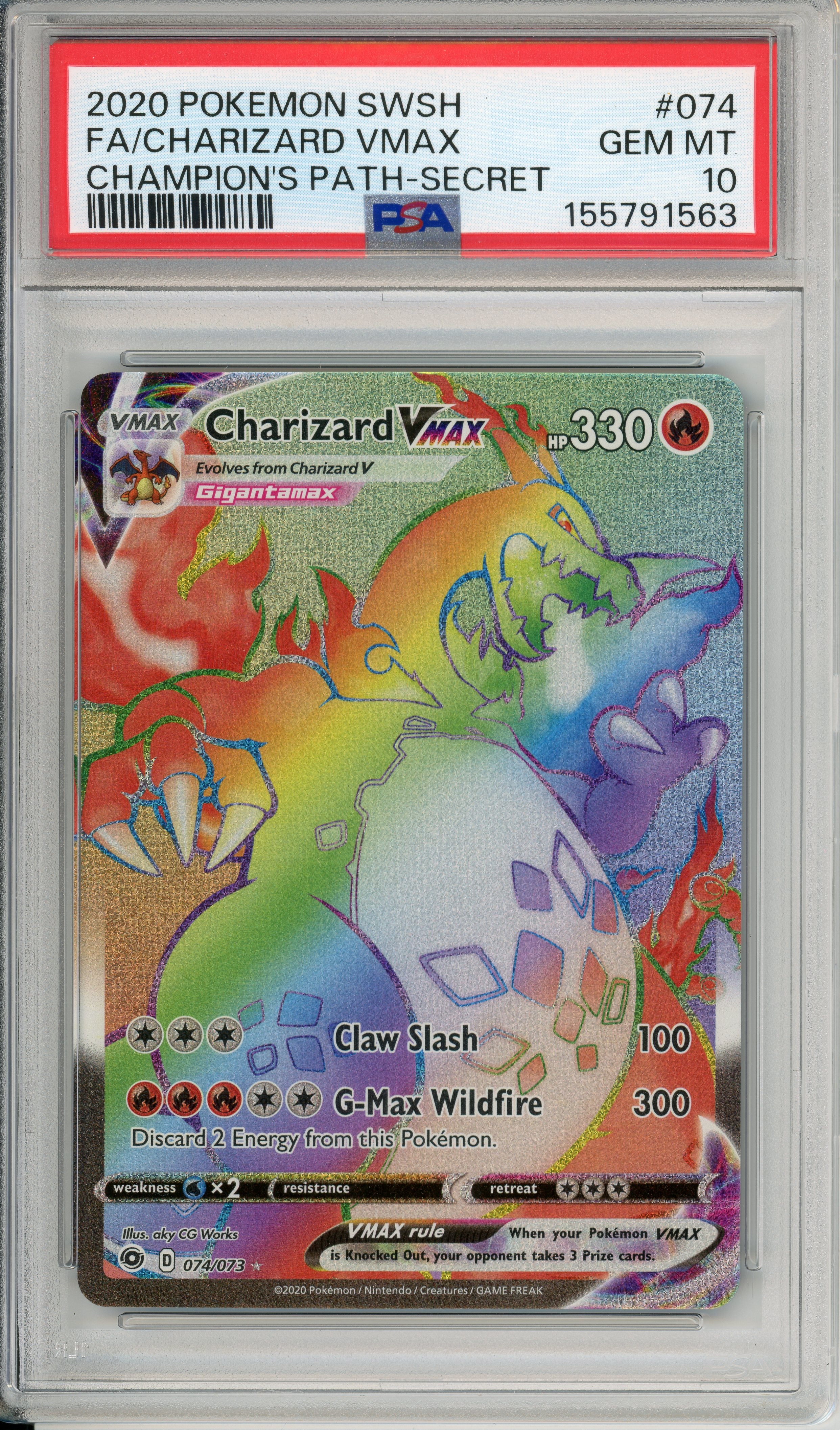 Pokemon Graded: Charizard VMAX 74/73 Champion's Path (2020) FA PSA